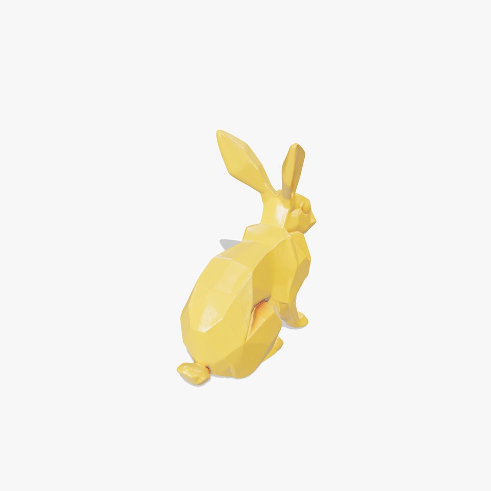 Gold Accented Polygonal Hare Sculpture model pack